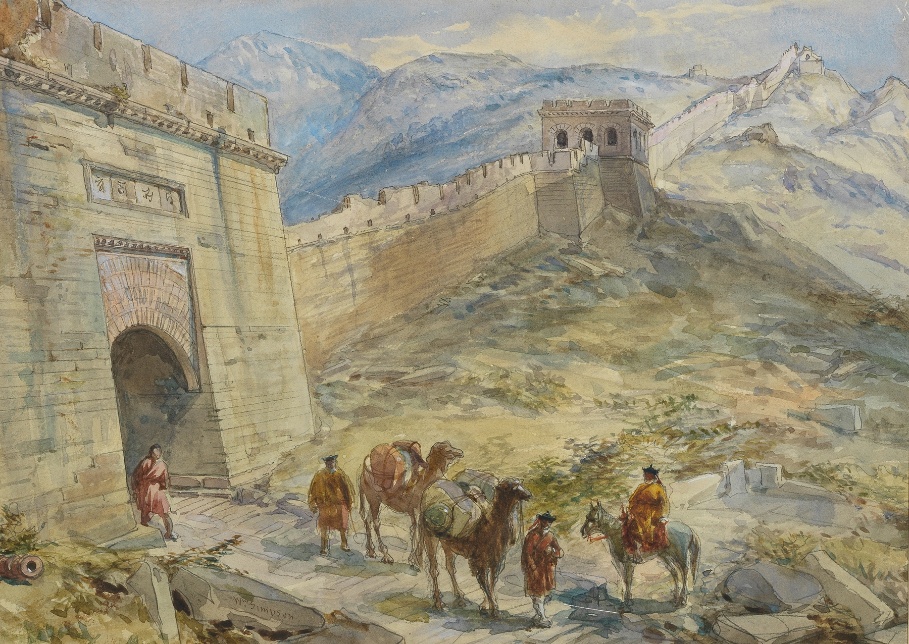 The Great Wall of China, by William Simpson, public domain