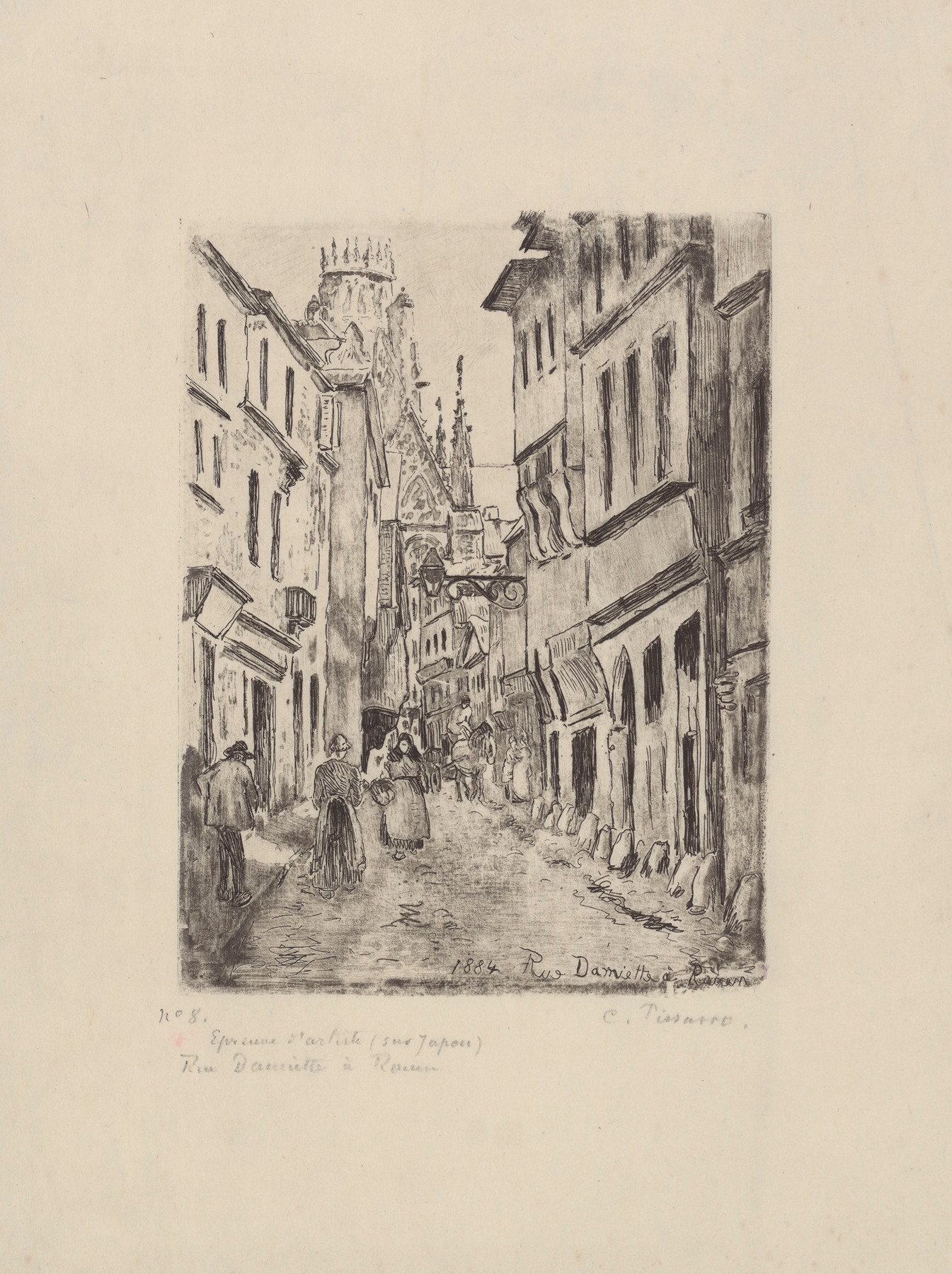 Rue Damiette, à Rouen, by Camille Pissarro, public domain
