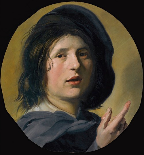 A young boy's head and right hand are depicted, showcasing his expressive features.