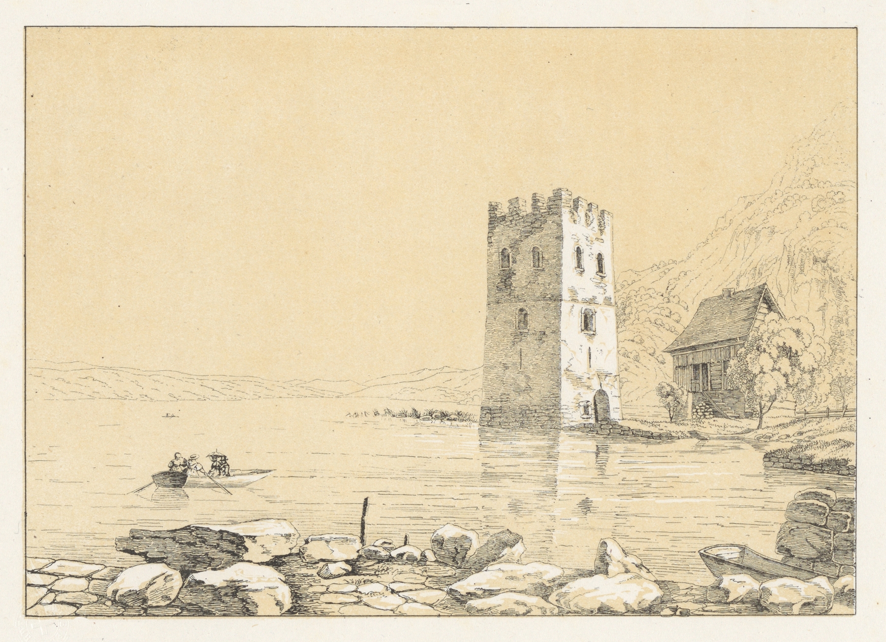 Stanzstad by Johann Friedrich Wagner, depicting intricate architecture in a muted color palette.