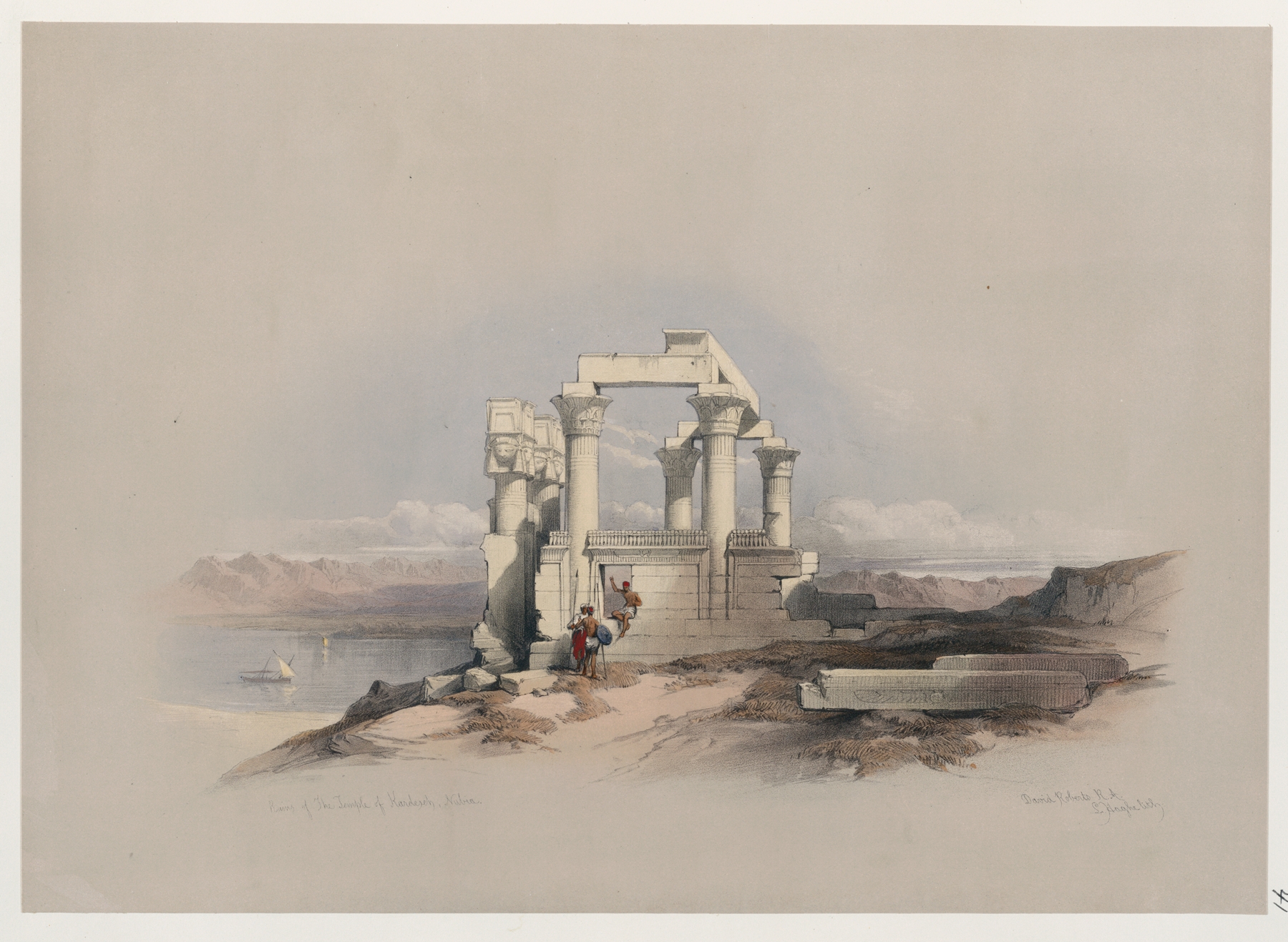 Ruins of the Temple of Kardeseh, oil painting by David Roberts