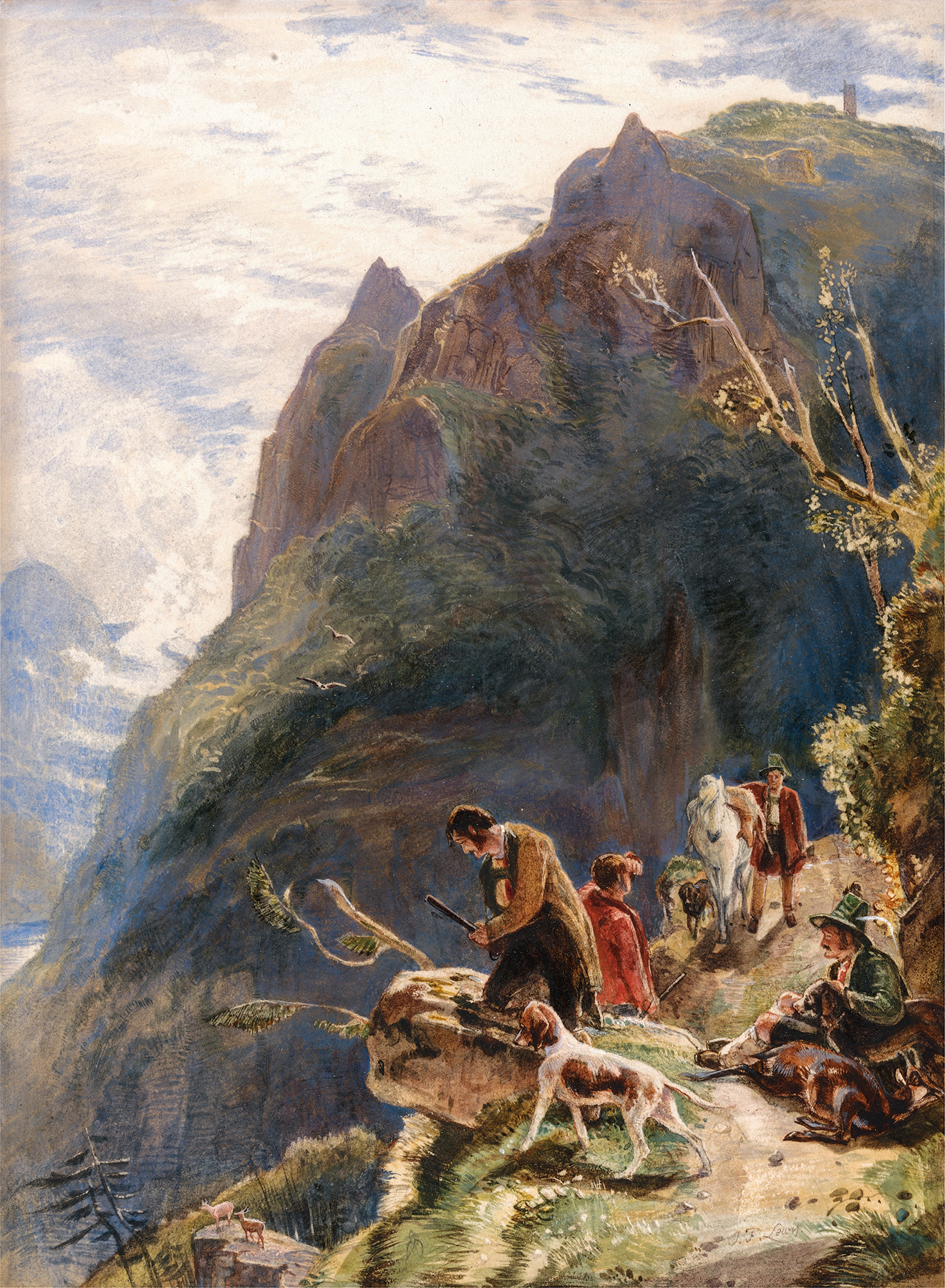 Tyrolese Hunters, by John Frederick Lewis, public domain