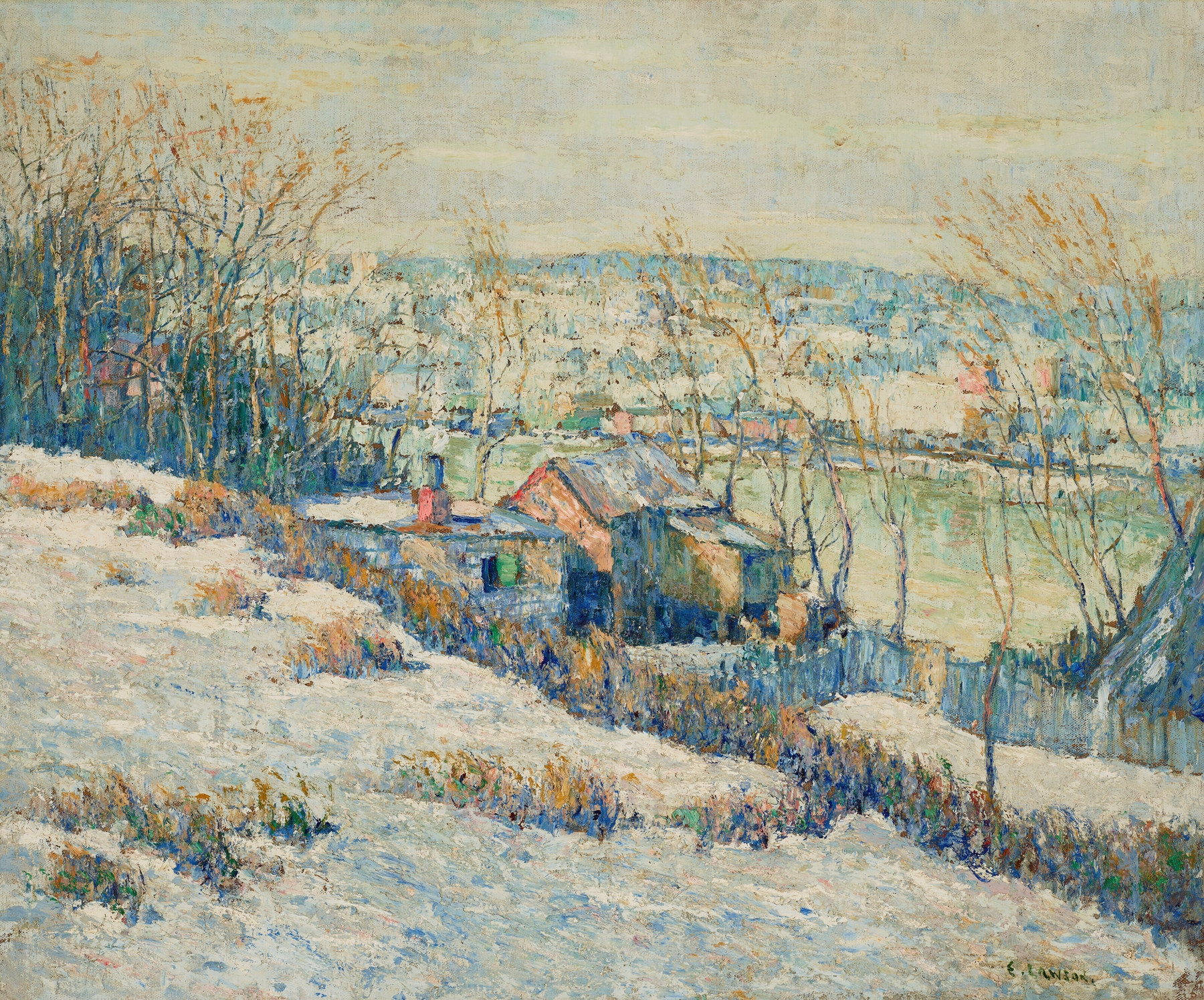 Upper Harlem River—Winter, by Ernest Lawson, public domain