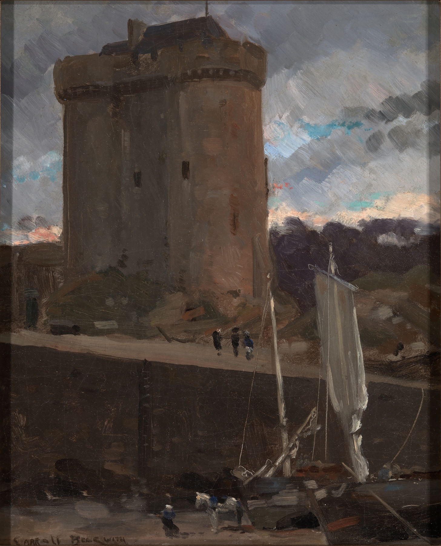 La Tour de Solidor at St. Severin, Normandy, oil painting by James Carroll Beckwith