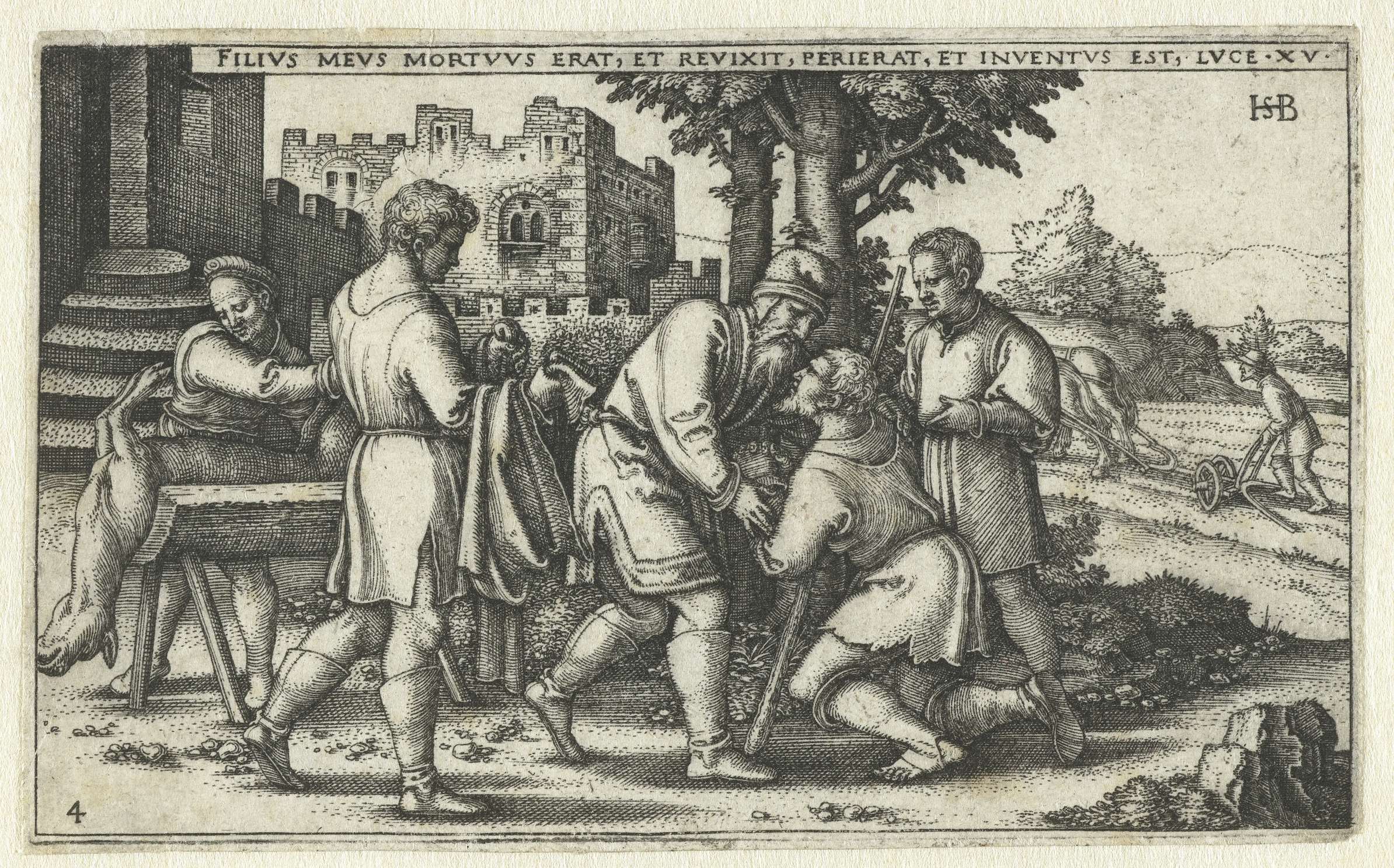 Terugkeer van de verloren zoon, by Hans Sebald Beham, public domain