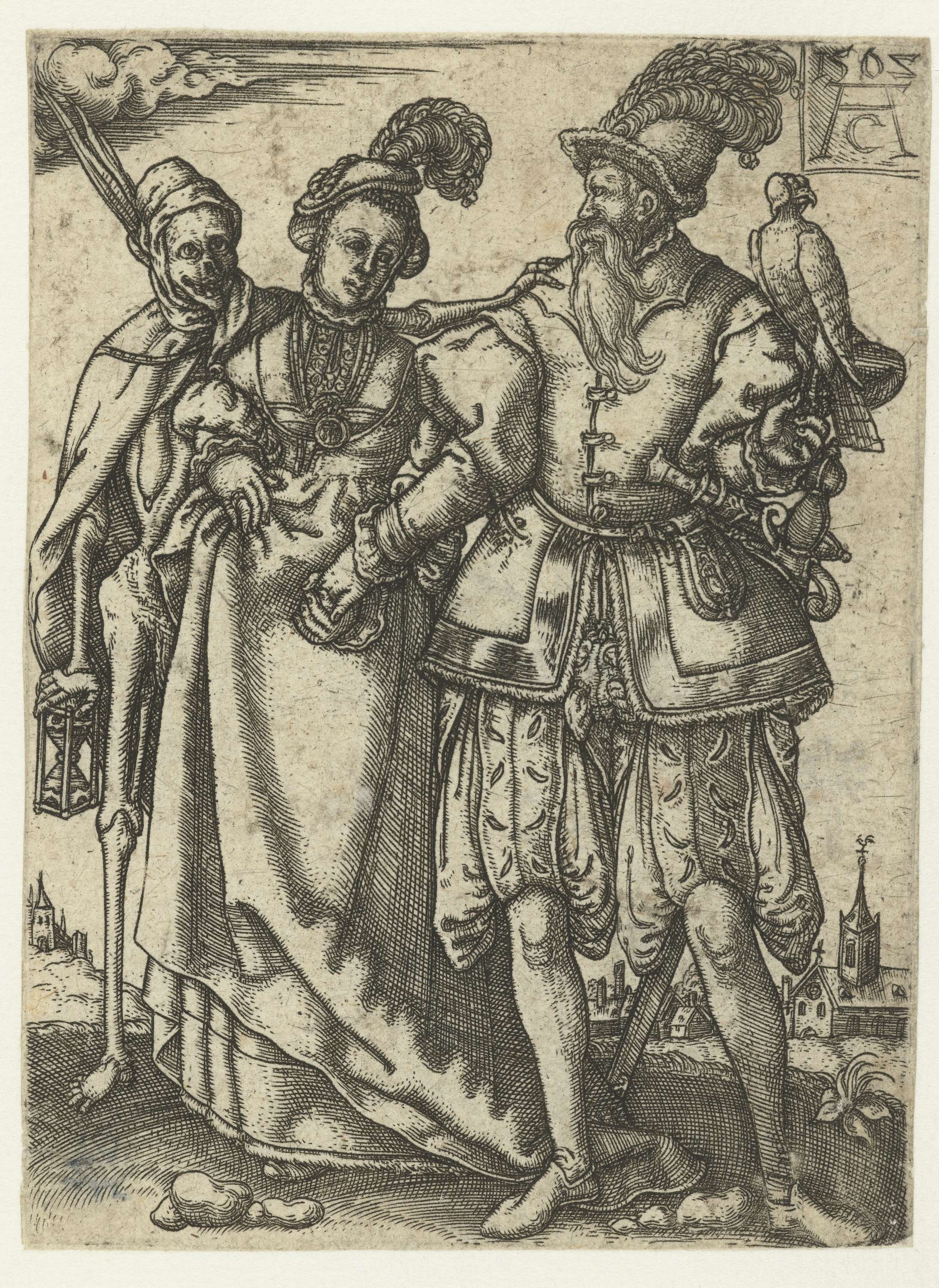 Echtpaar met de Dood, by Monogrammist AC (16e eeuw), public domain