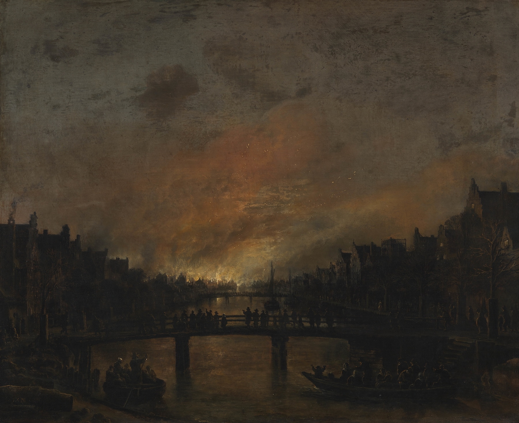 Fire at Amsterdam by Night, by Aert van der Neer, public domain