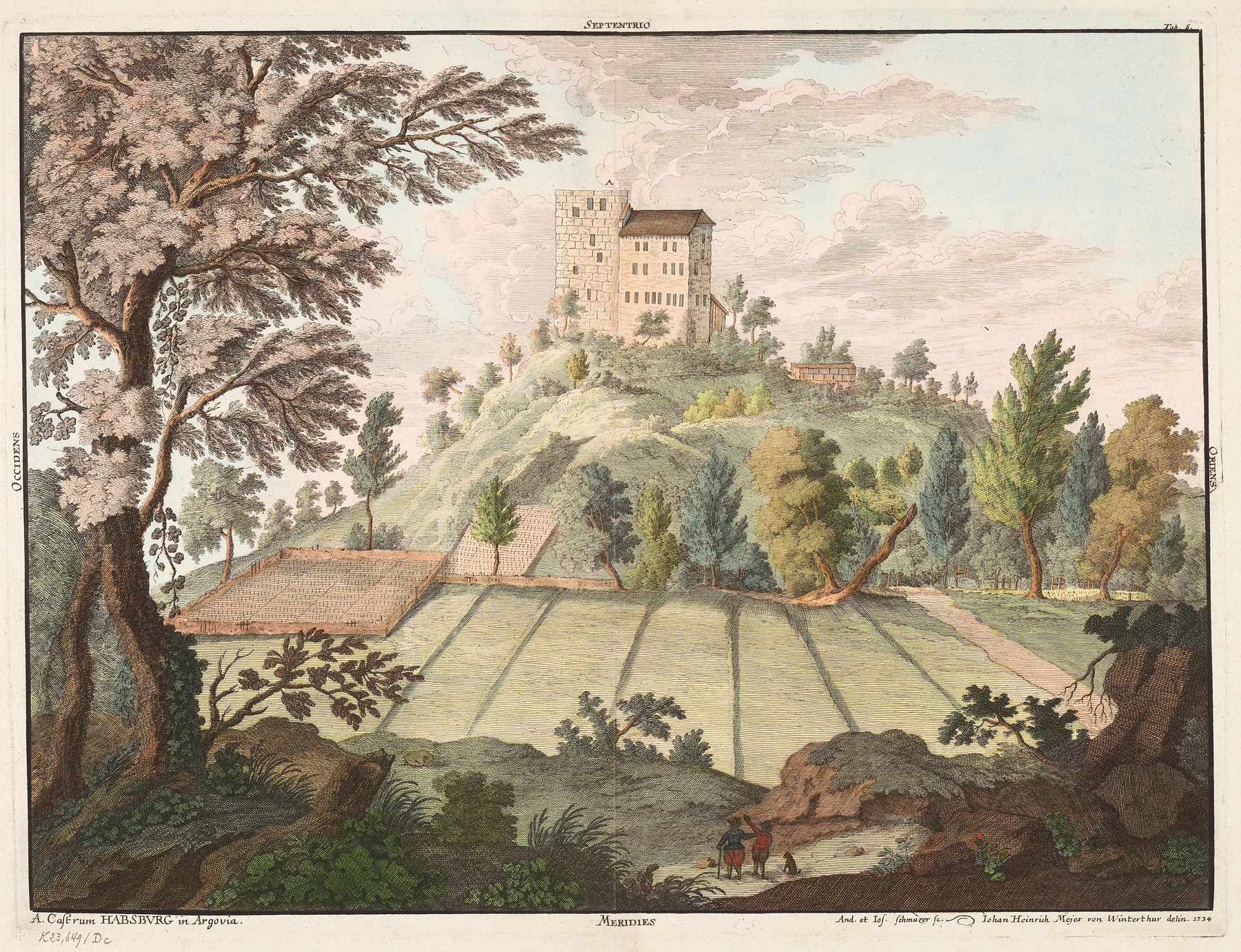 Landscape of Schloss Habsburg, oil on canvas by Johann Jakob Meyer