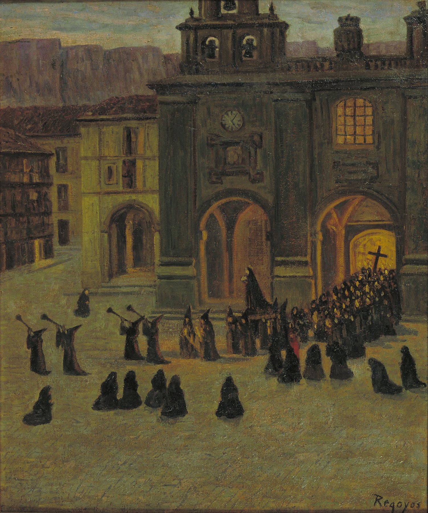 Good Friday Morning in Orduña, by Darío de Regoyos, public domain