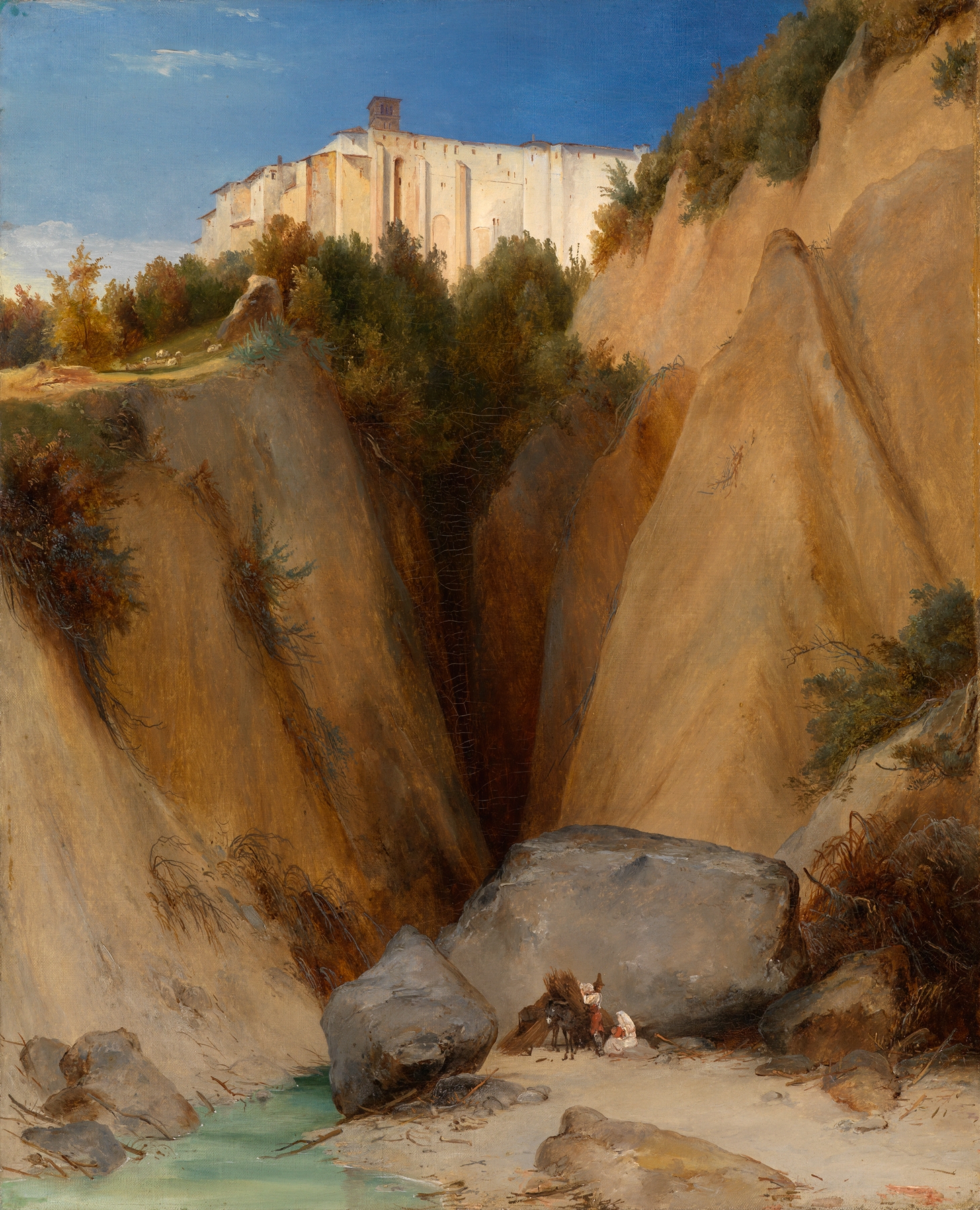 Blick auf das Kloster Santa Scolastica bei Subiaco, by Carl Blechen, public domain