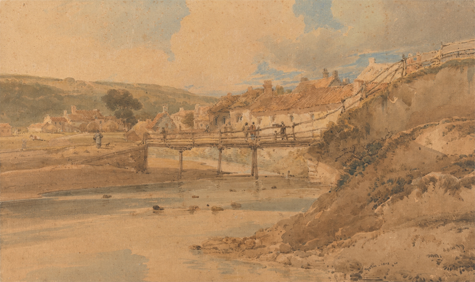 Sandsend, Yorkshire, by Thomas Girtin, public domain