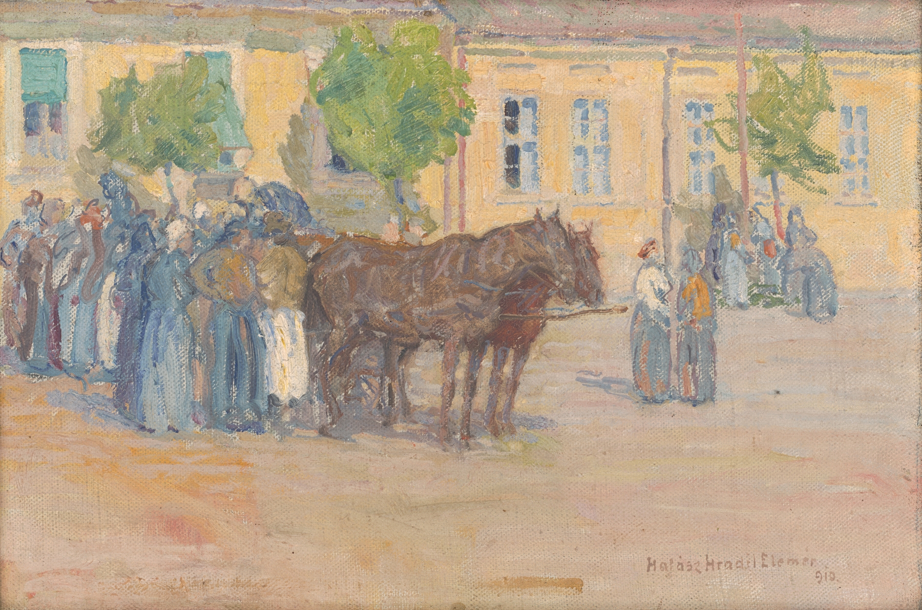At the Market, by Elemír Halász-Hradil, public domain