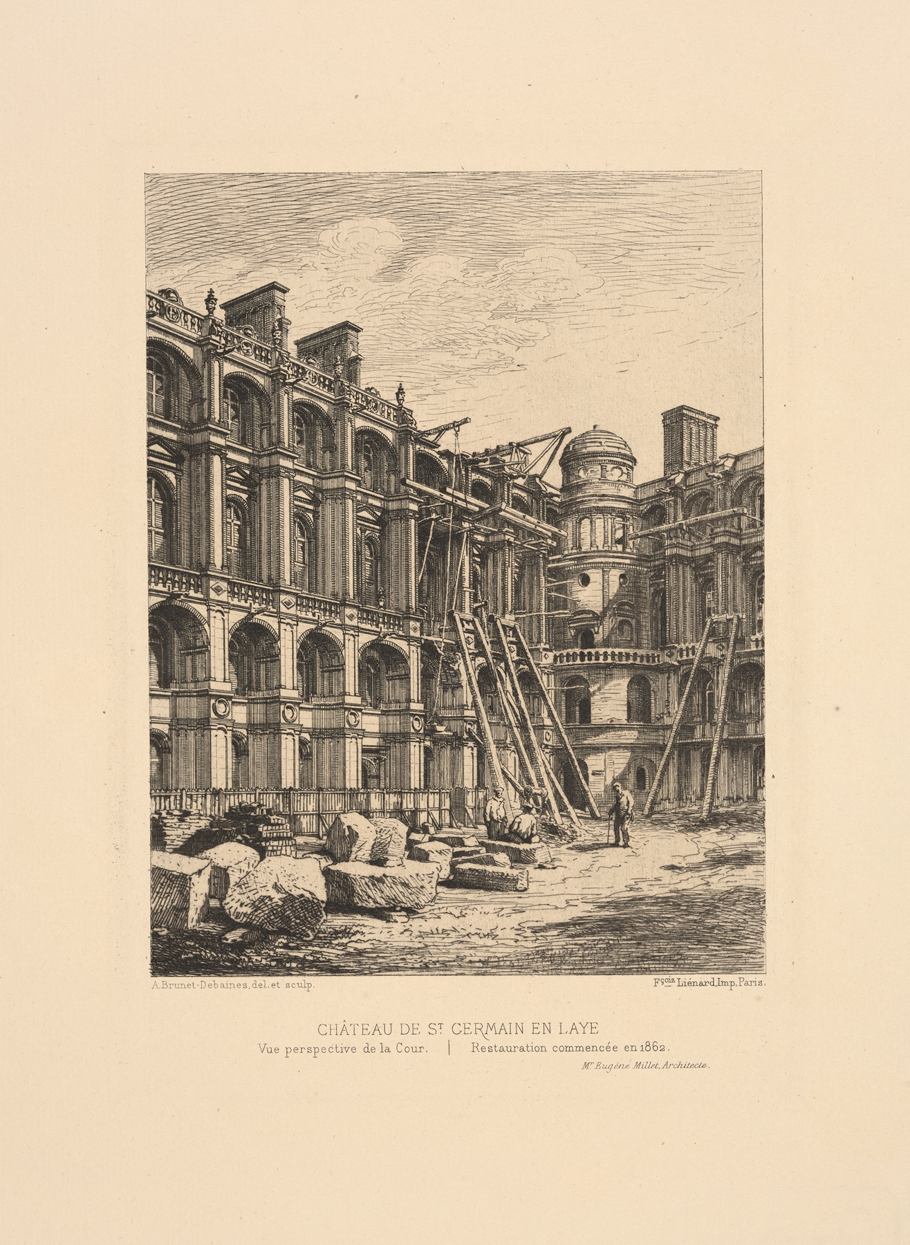 Chateau de St. Germain en Laye, architecture by Alfred Brunet-Debaines