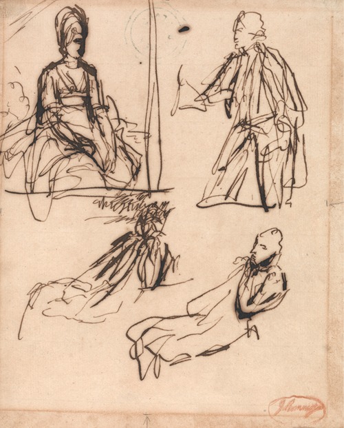 George Romney's 'Studies for Portraits of a Man and of a Woman' showcases his skill in capturing human likeness.