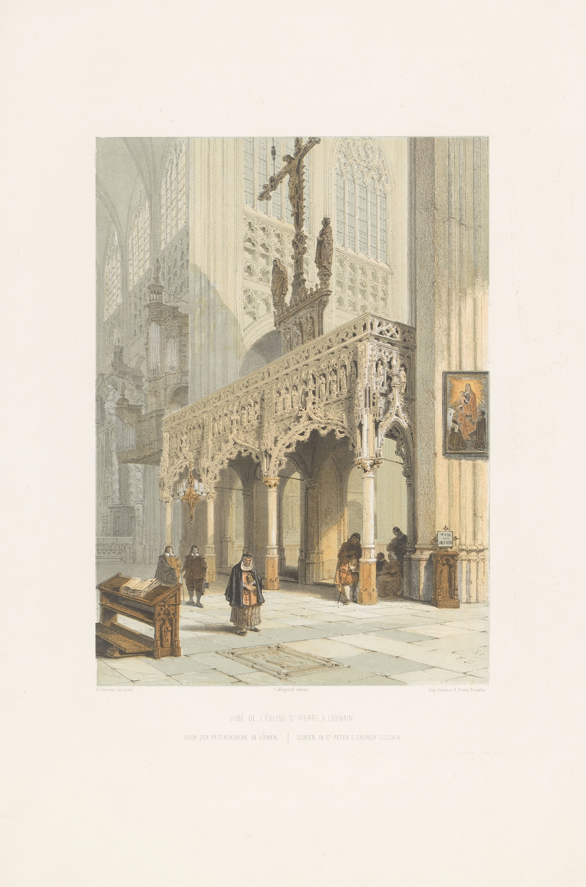 Gothic woodwork by François Stroobant, Screen in St Peter’s church Louvain