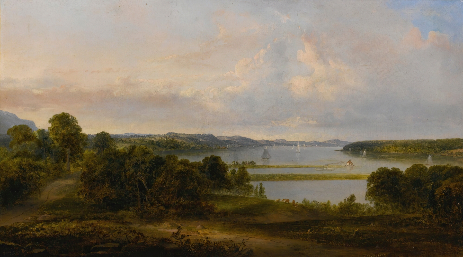 View On The Hudson Near Tivoli, by Thomas Doughty, public domain