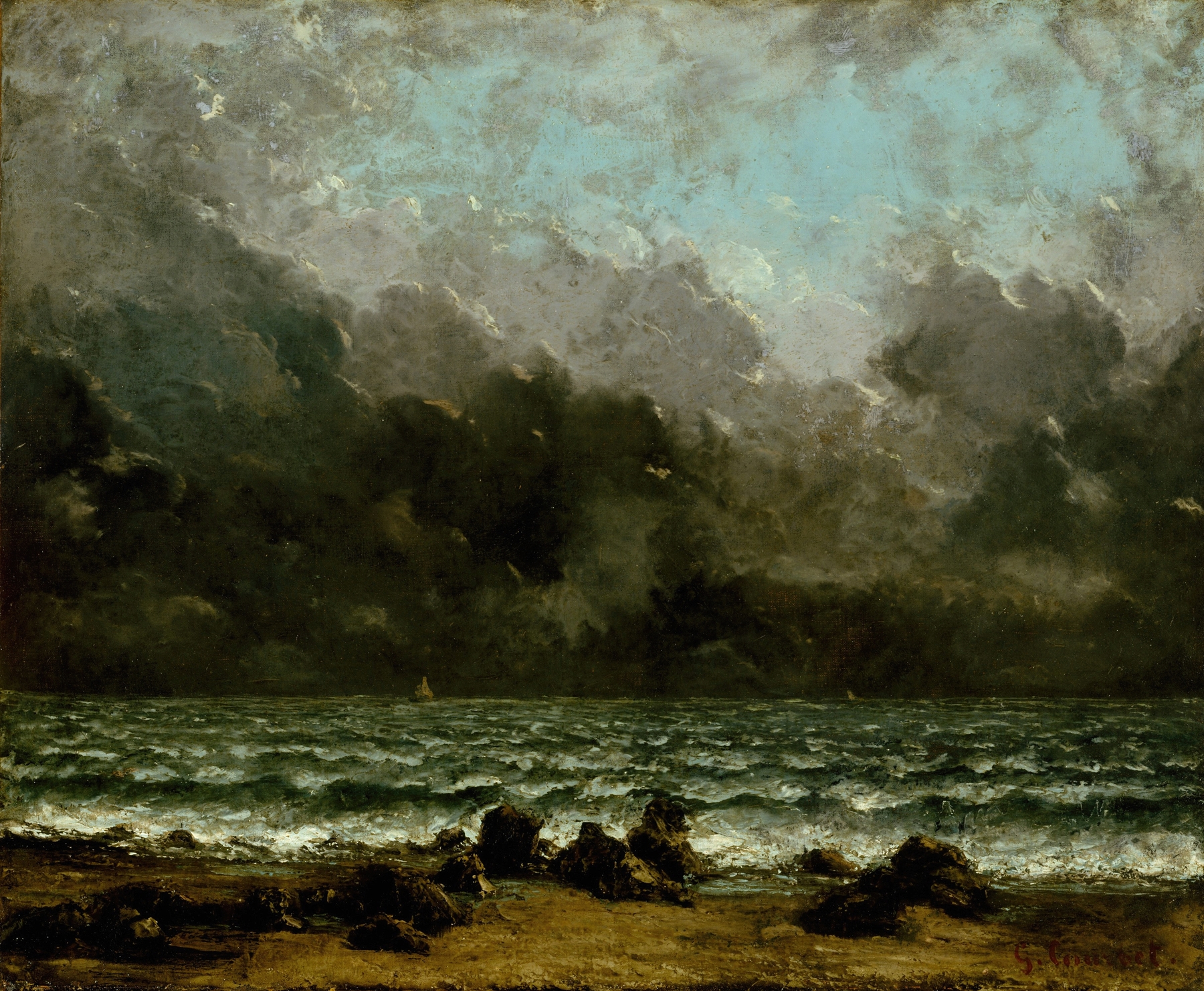 The Sea, by Gustave Courbet, public domain