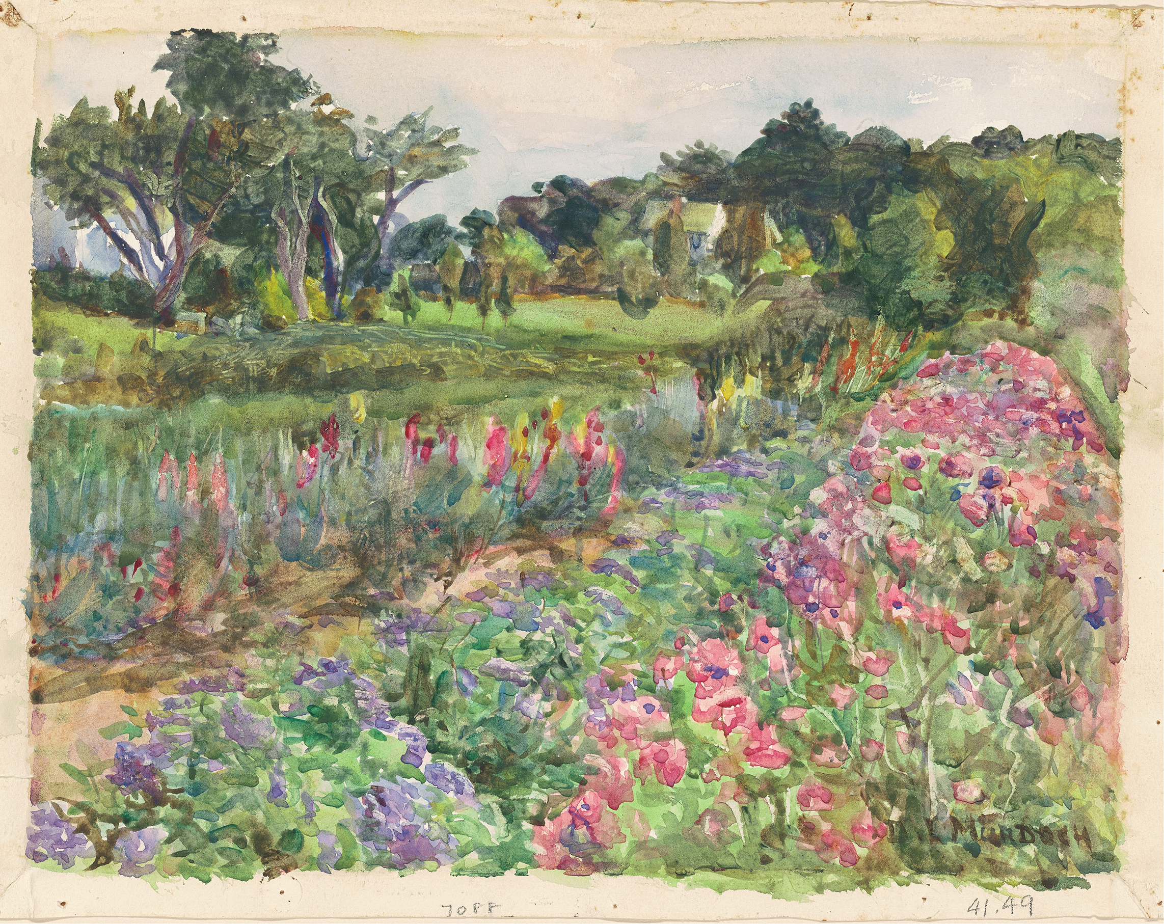 Botanical scene with flowers by Dora Louise Murdoch, c. 1920