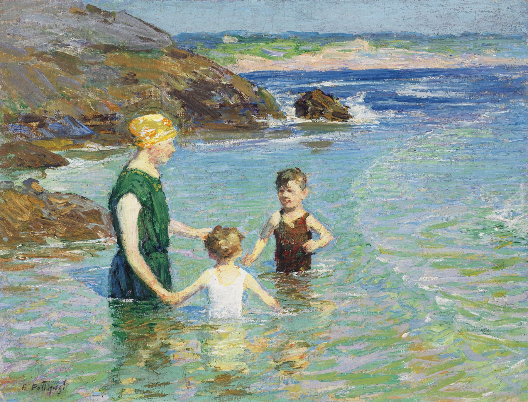 At the Beach, by Edward Henry Potthast, public domain