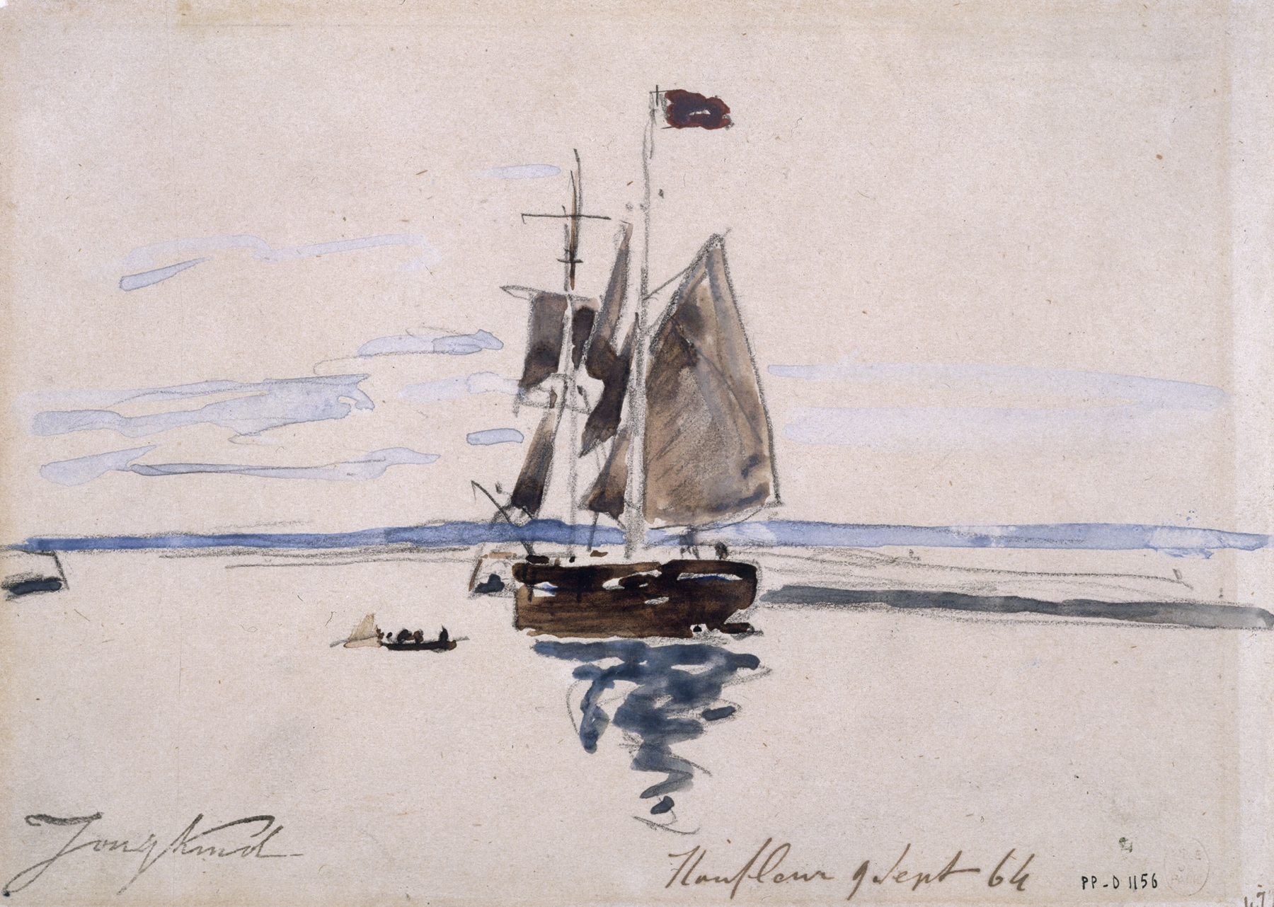 La Mer à Honfleur, by Johan Barthold Jongkind, public domain