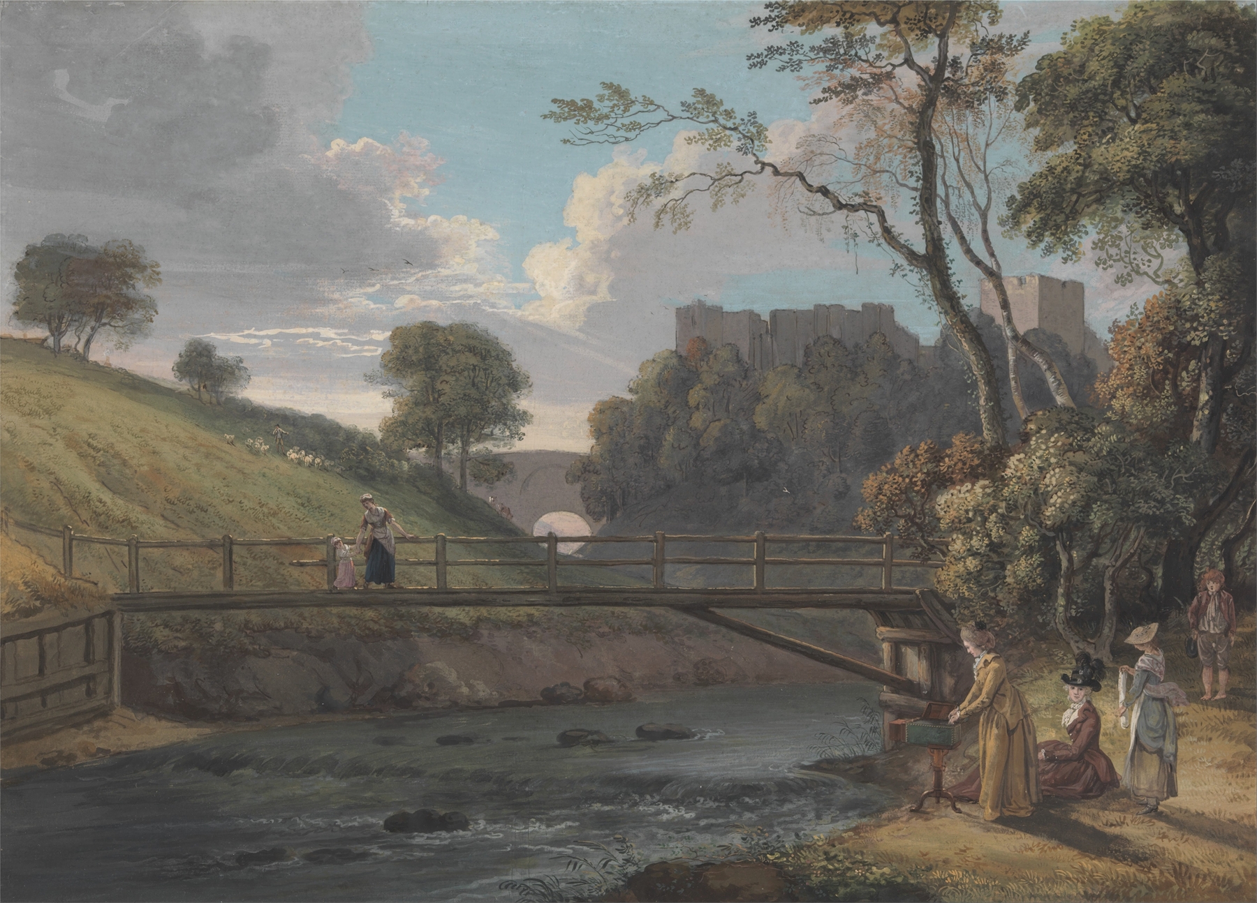 Roslin Castle, Midlothian, by Paul Sandby, public domain