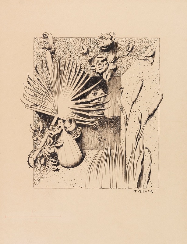 Franz von Stuck's 'Entwurf für einen Bilderrahmen' showcases intricate design elements.