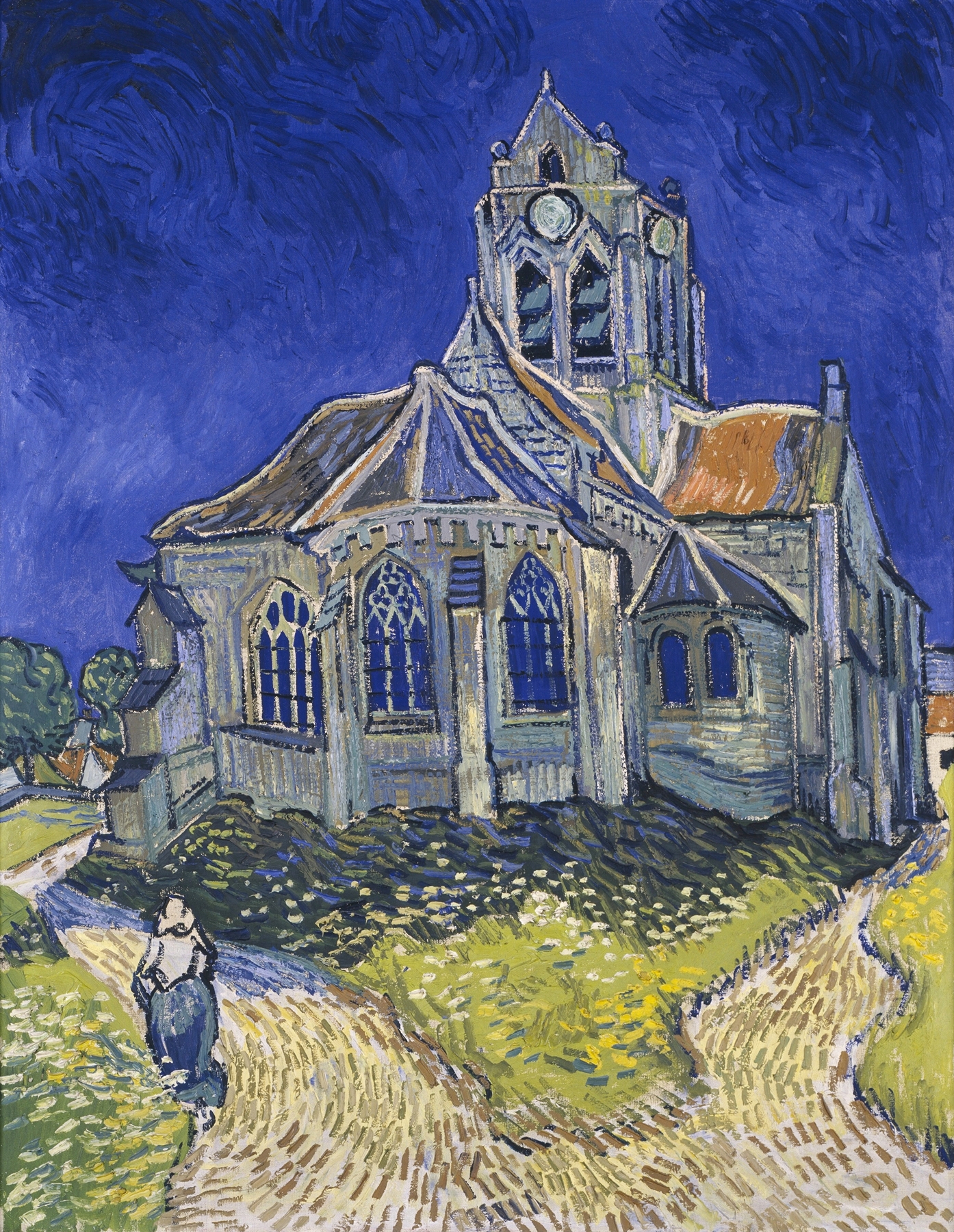 The Church in Auvers-sur-Oise, View from the Chevet, by Vincent van Gogh, public domain