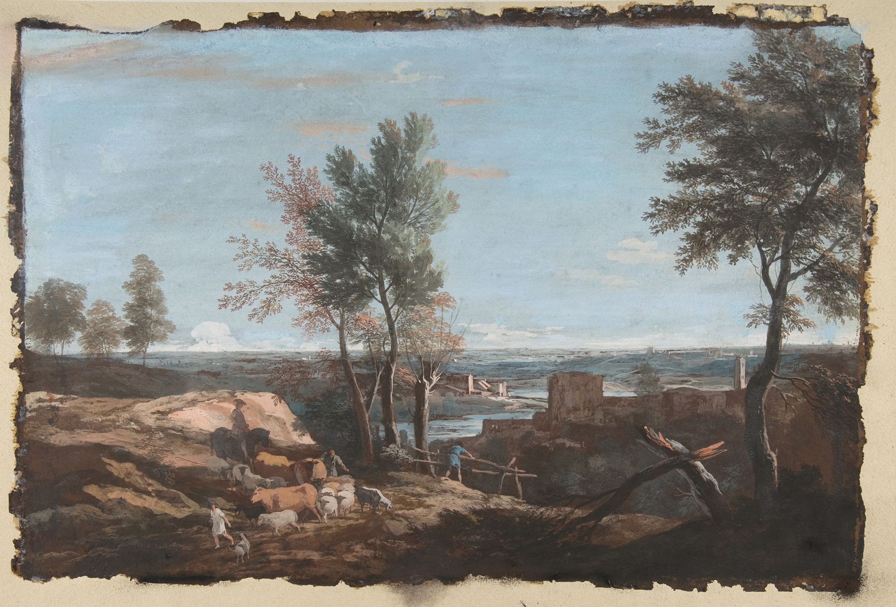 Extensive Pastoral Landscape, by Marco Ricci, public domain