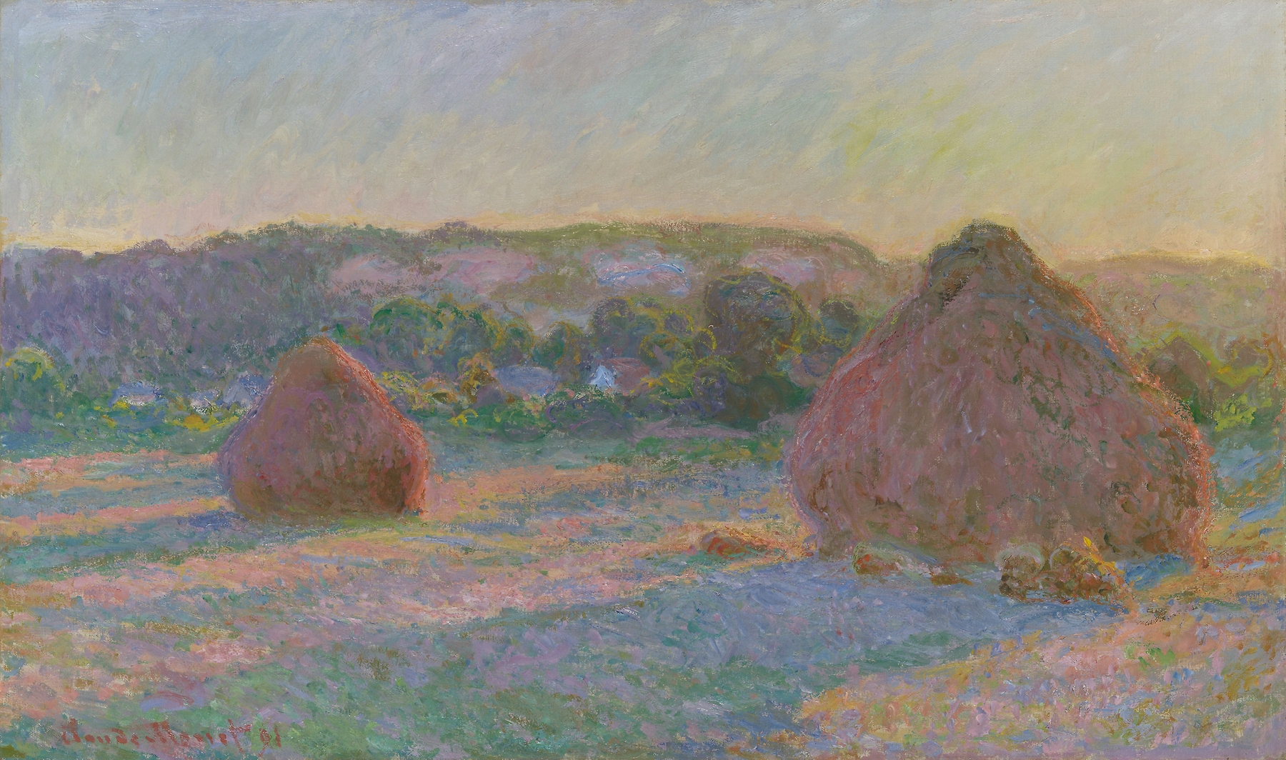 Stacks of Wheat (End of Summer), by Claude Monet, public domain