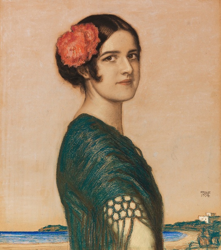 A portrait of Mary depicted as a Spanish woman by Franz von Stuck.
