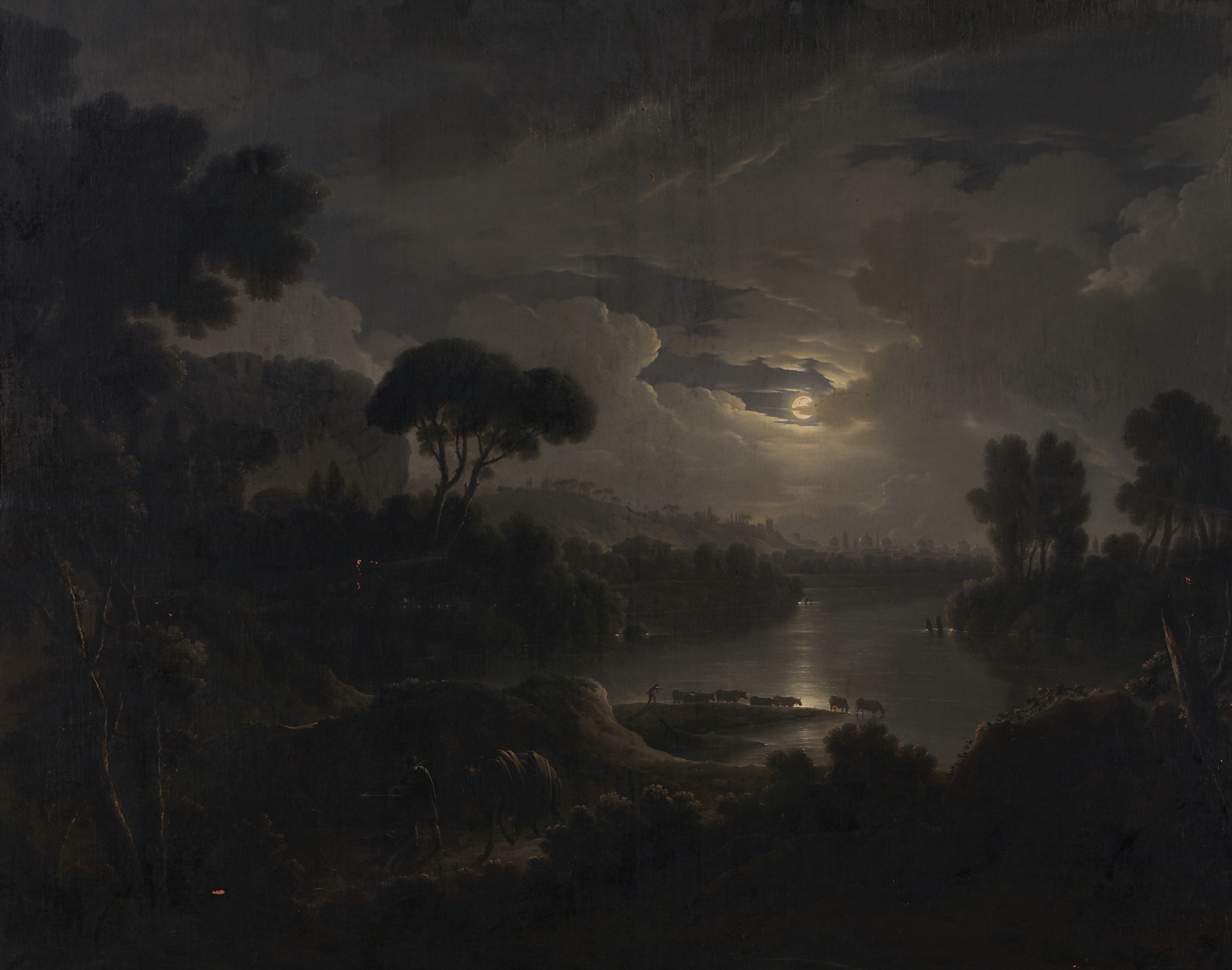Romanticism landscape by Michael Wutky, depicting a serene twilight scene.