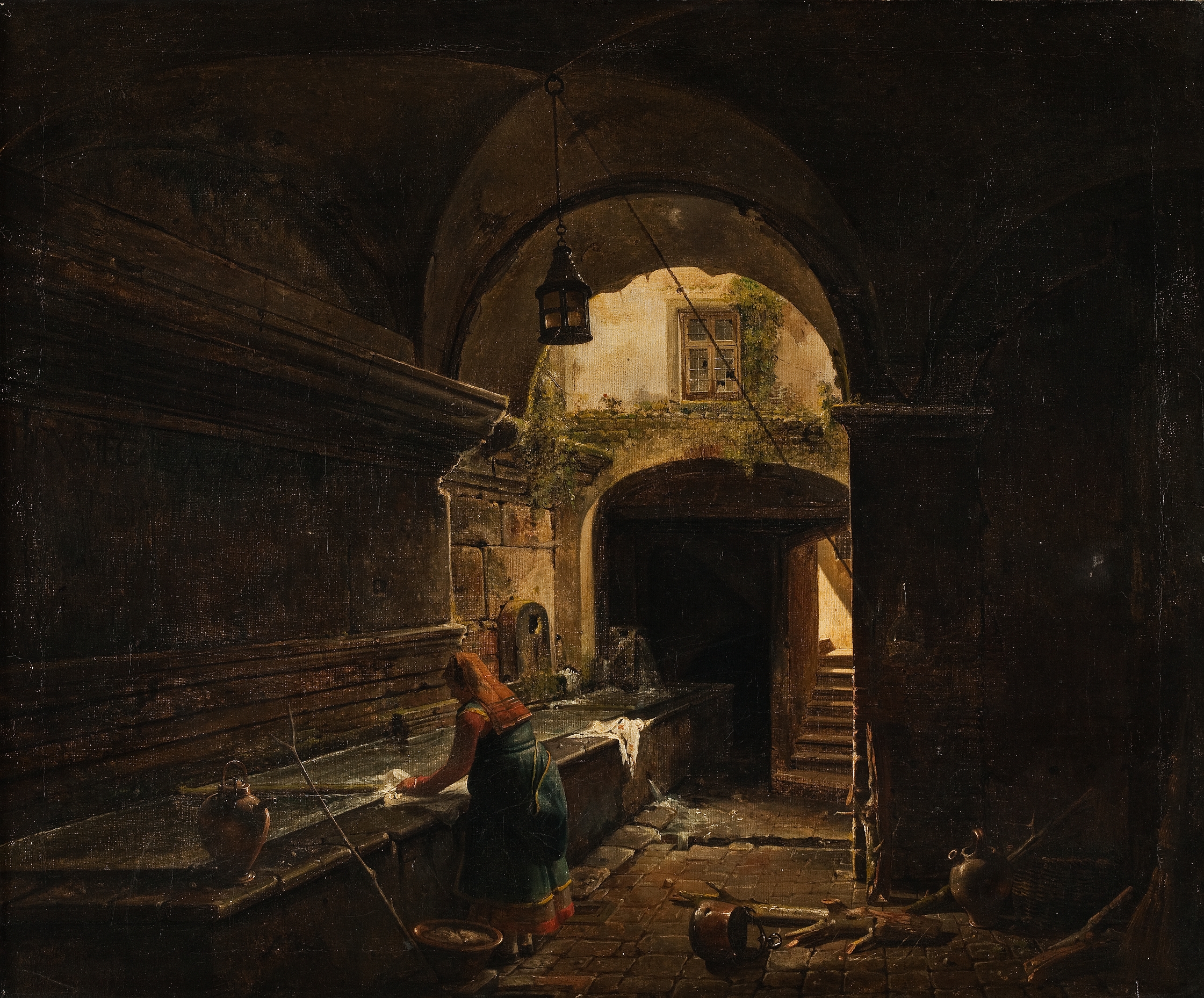 The Roman Aqueduct Aqua Vergine by Giovanni Lazzarini, showing intricate architecture and light.