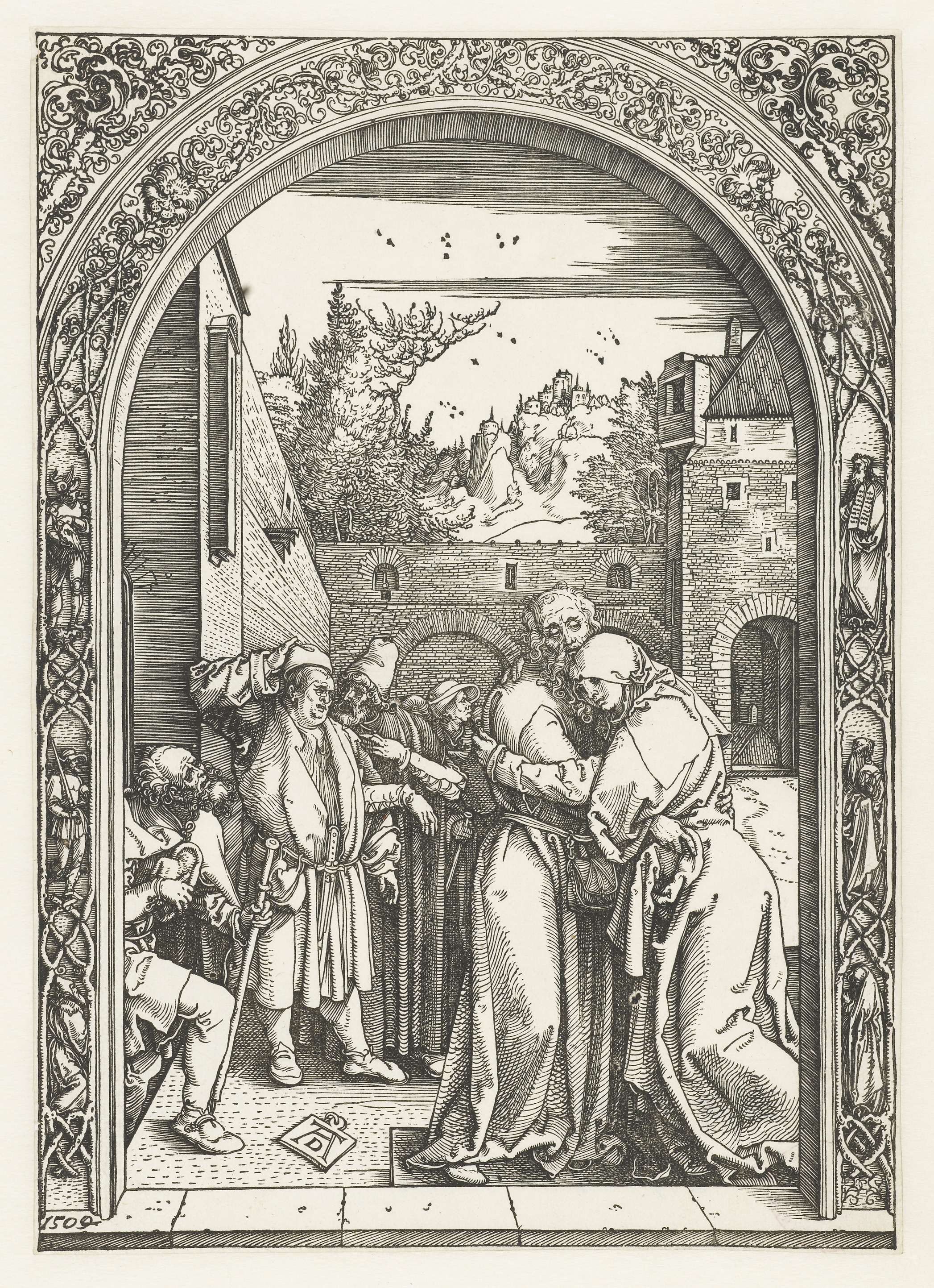 De ontmoeting bij de Gouden Poort, by Albrecht Dürer, public domain