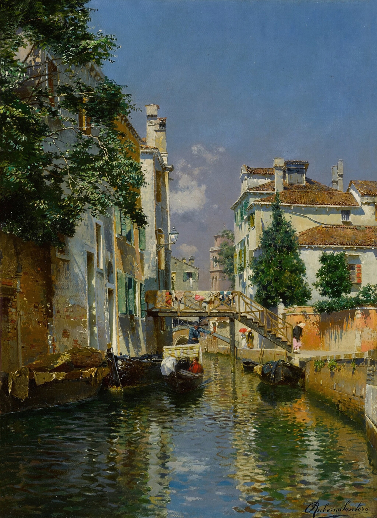 Venetian Backwater with the Campanile of San Geremia church, by Rubens Santoro, public domain