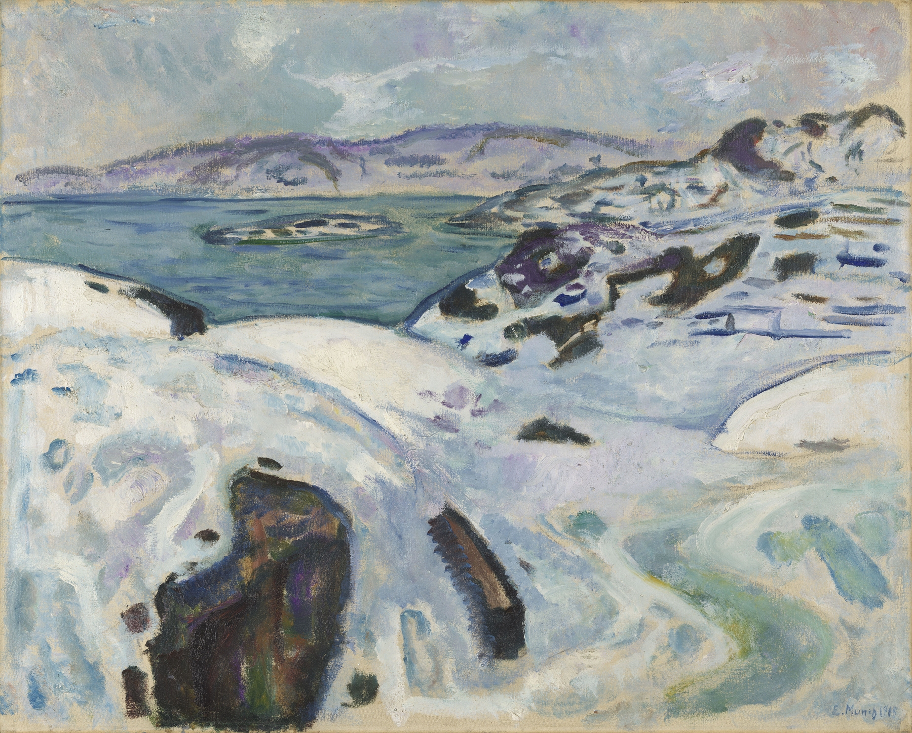 Winter on the Fiord, by Edvard Munch, public domain