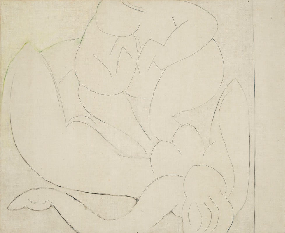Henri Matisse's 'Nymphe et faune (esquisse)' showcases a playful interaction between mythological figures.