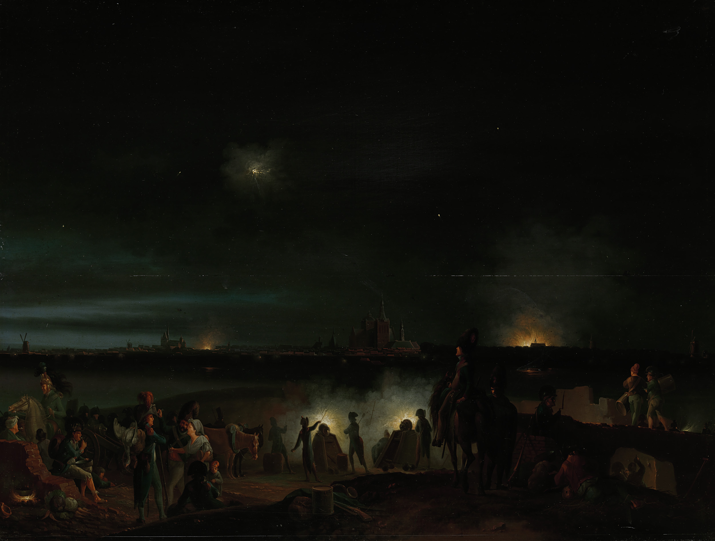 The Shelling of ’s-Hertogenbosch by the French, by Josephus Augustus Knip, public domain