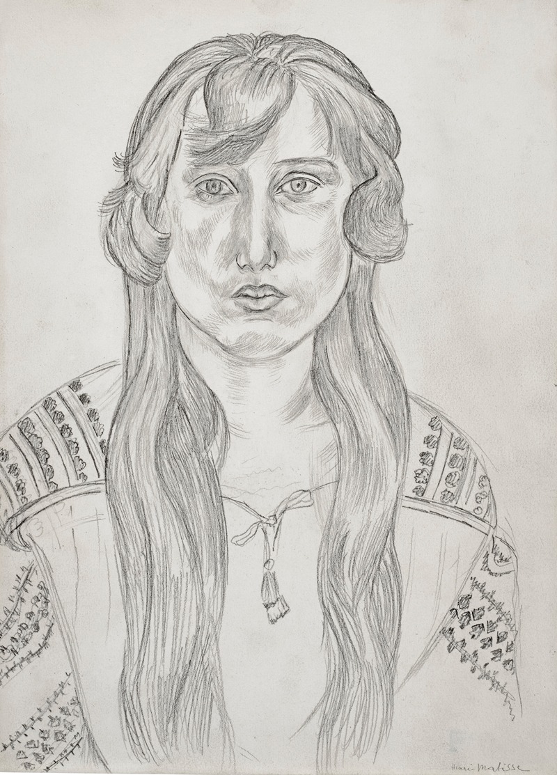Henri Matisse's 'Femme aux cheveux longs' showcases a vibrant portrayal of a woman with long hair.