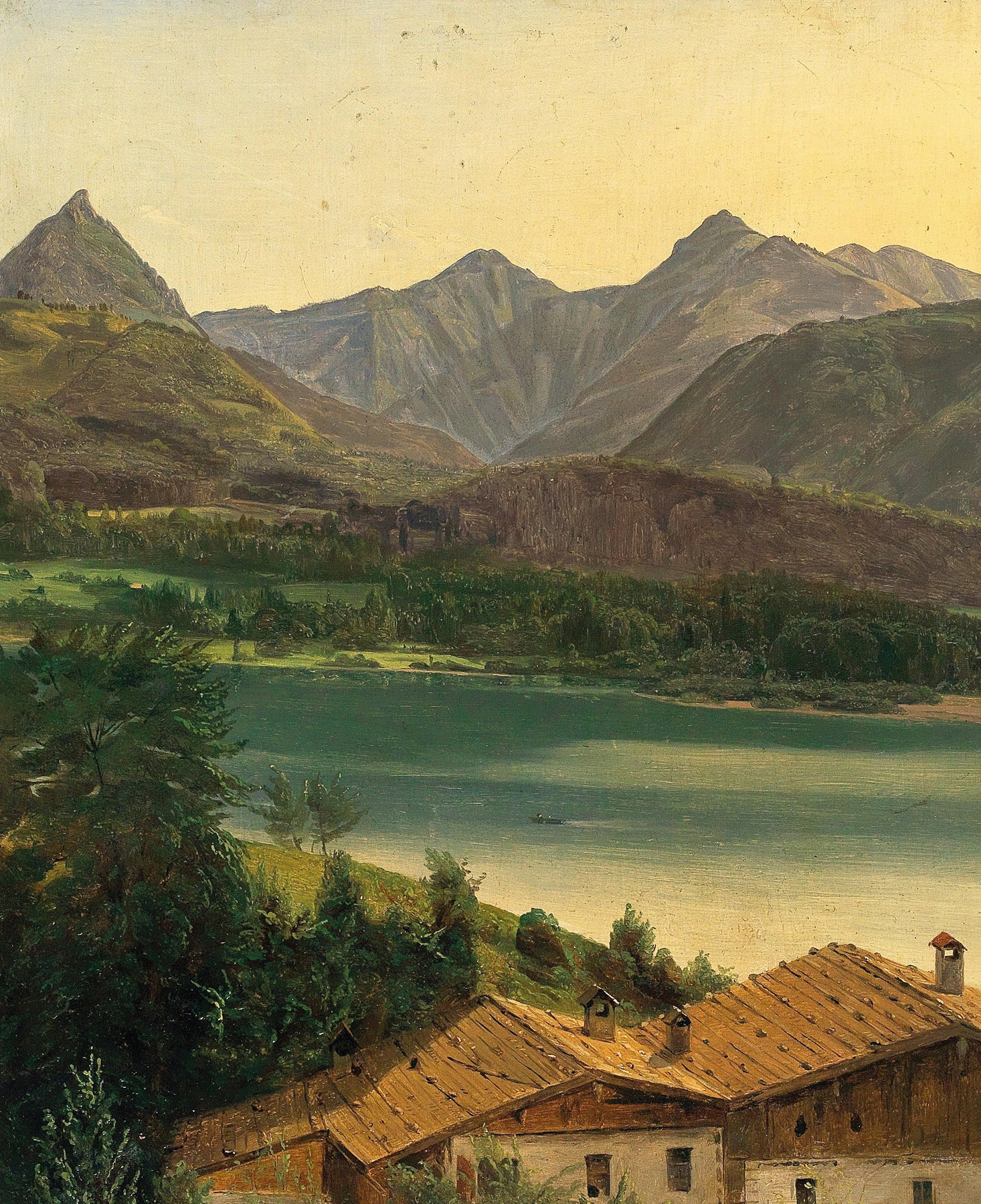 Lake Wolfgangsee with the Dachstein massif, by Ferdinand Georg Waldmüller, public domain