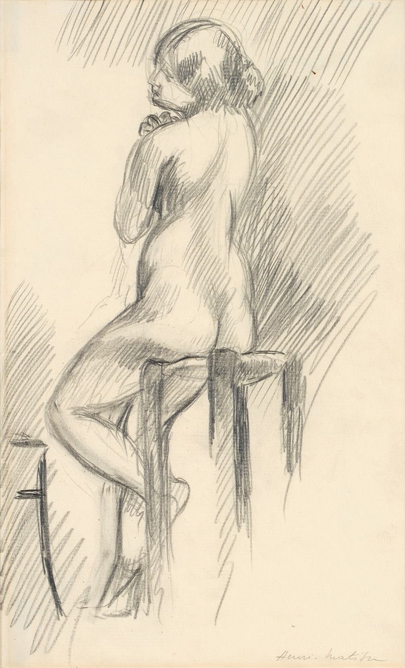 Henri Matisse's 'Nu assis sur un tabouret' features a seated nude figure in vibrant colors.