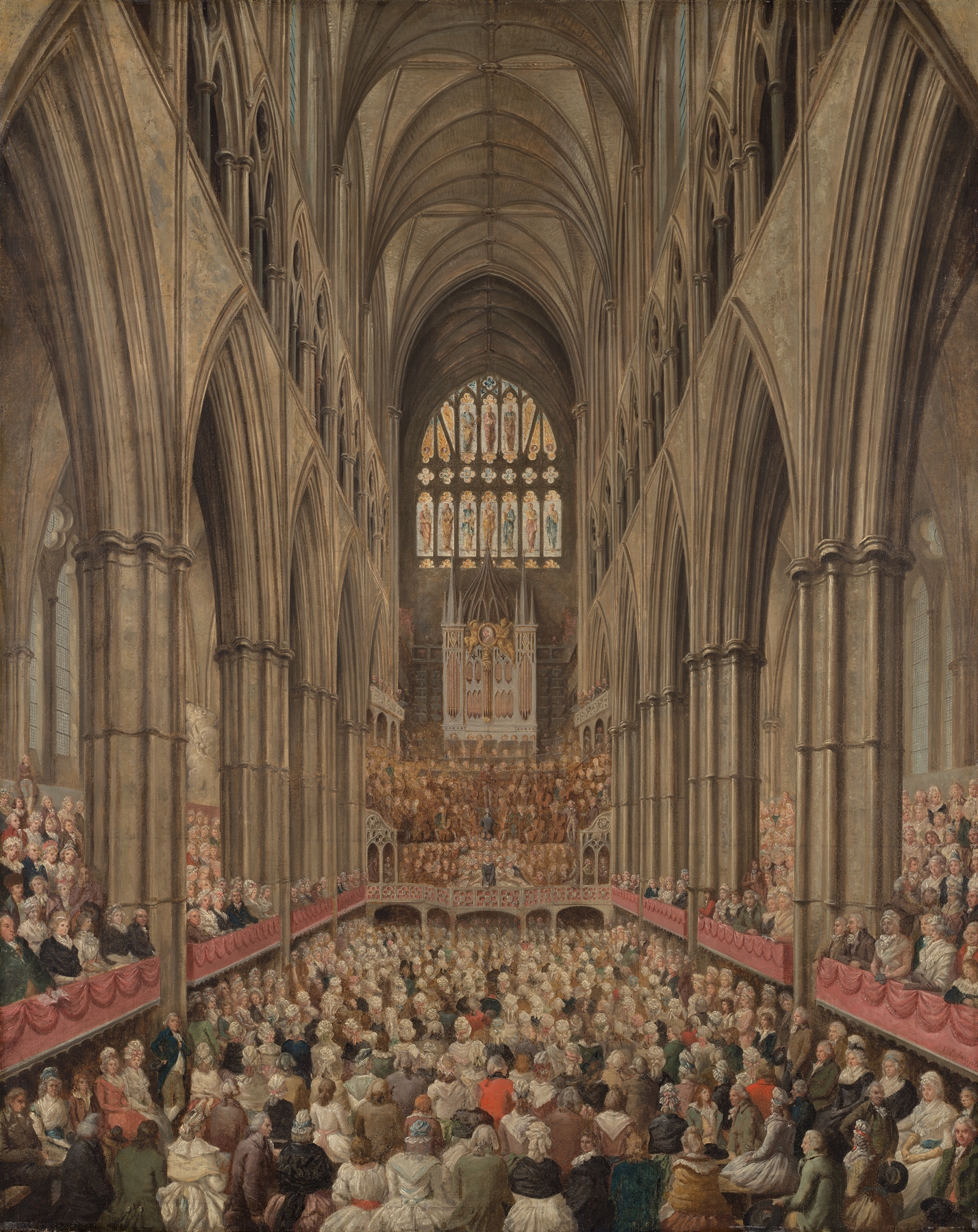 Interior view of Westminster Abbey, engraving by Edward Edwards
