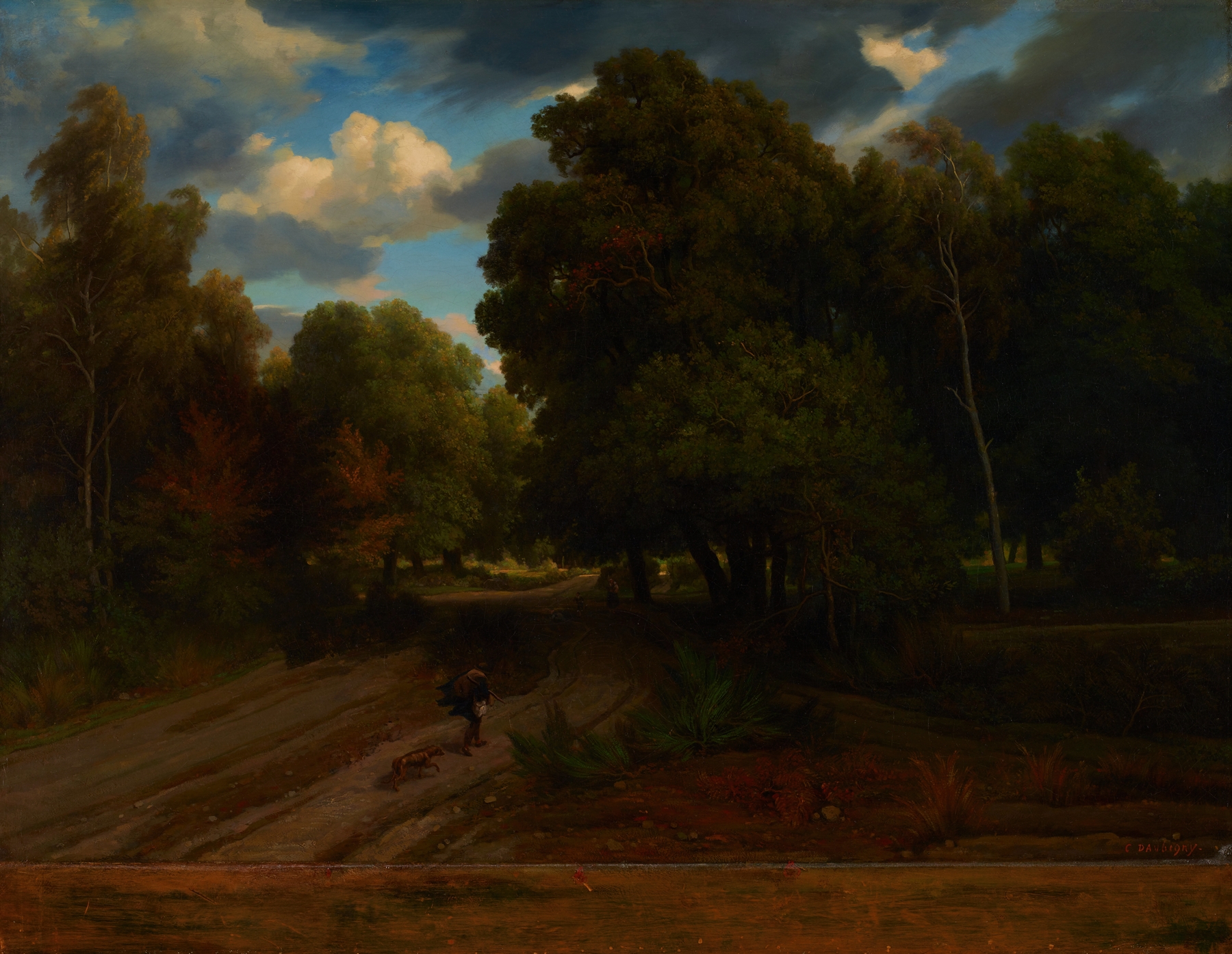The Crossroads of the Eagle’s Nest, Fontainebleau Forest, by Charles François Daubigny, public domain