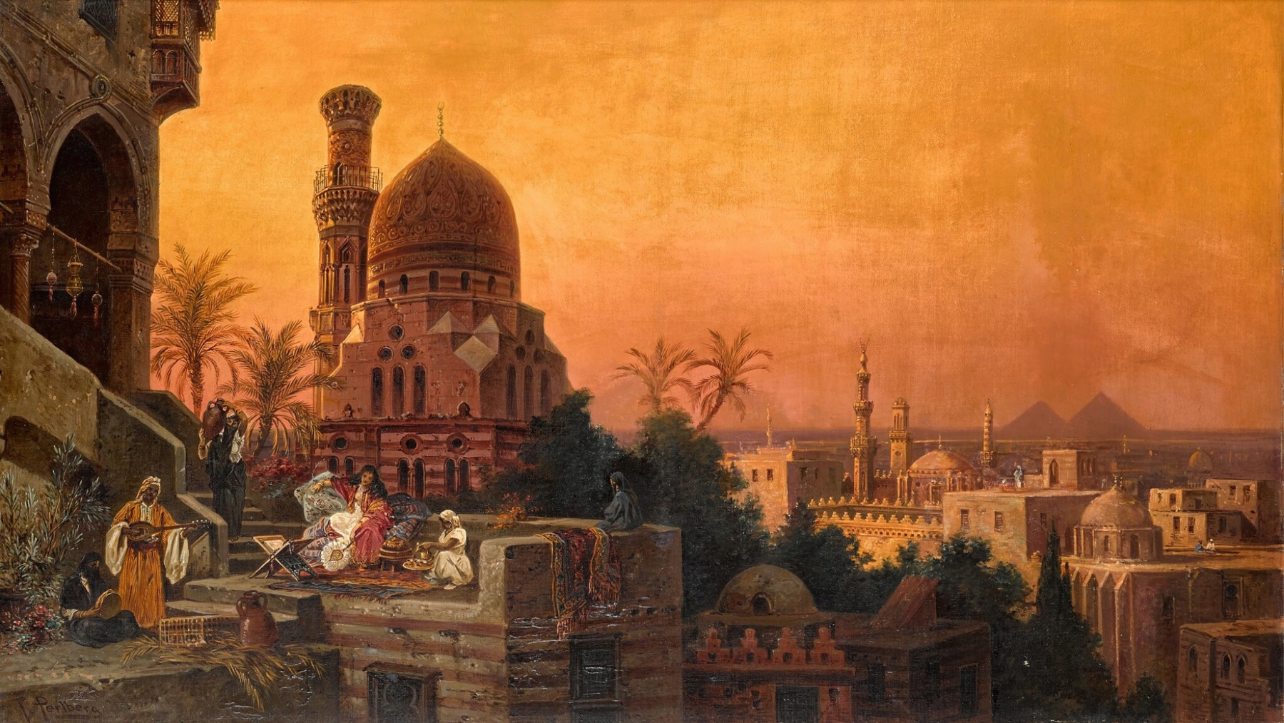 A Gathering, Cairo, by Friedrich Perlberg, public domain