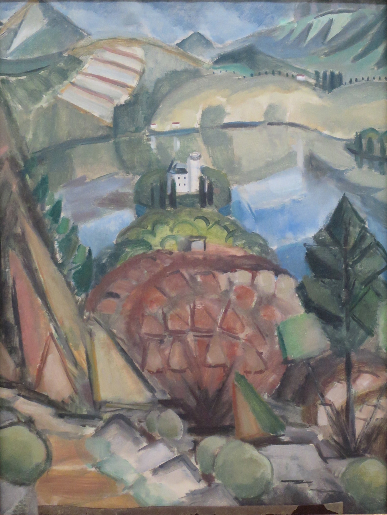 Lake by Henri Victor Gabriel Le Fauconnier, oil on canvas depicting a serene landscape with reflections.
