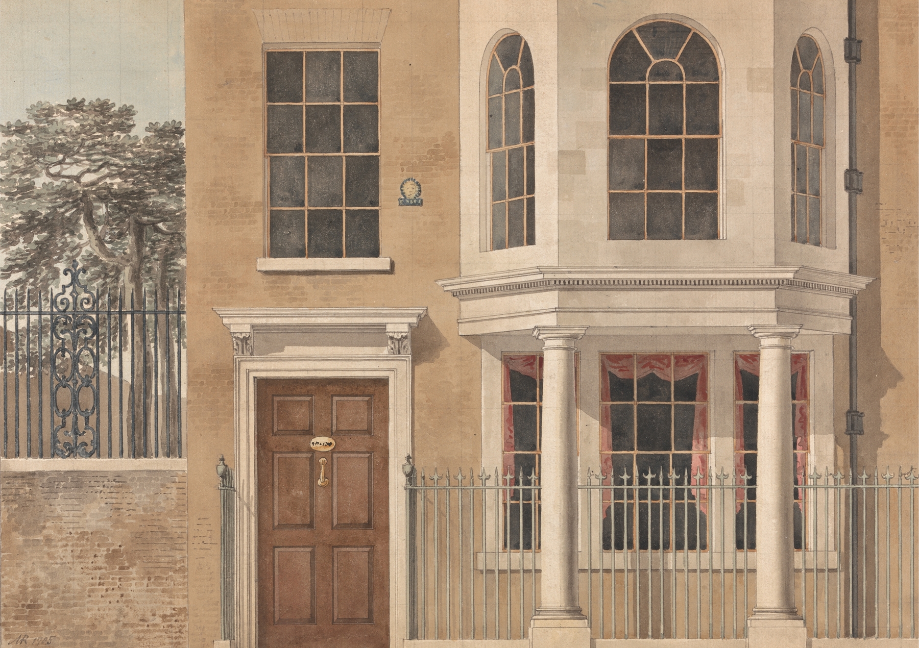 The Front of a Town House, by Michael Angelo Rooker, public domain