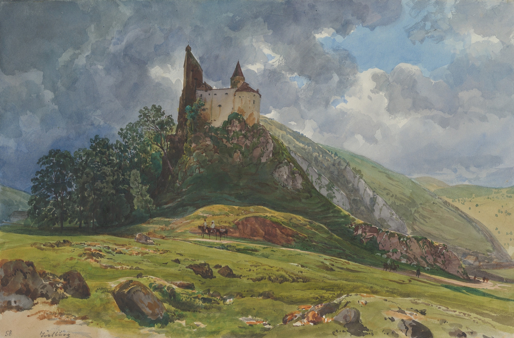Ruin of Burg Schachenstein at Thörl in Styria, by Thomas Ender, public domain