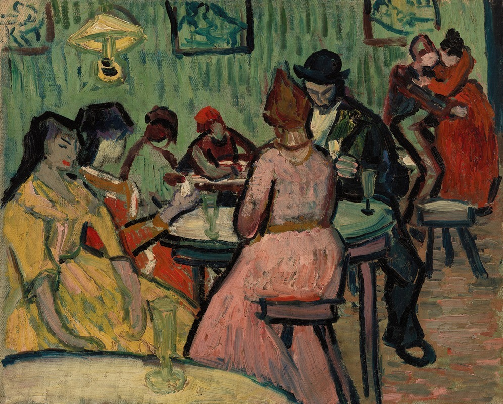 Vincent van Gogh's 'The Brothel' depicts a lively interior scene.