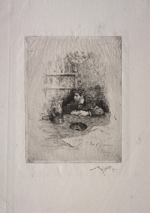 Portrait of Edouardo Zamaçois by Mariano Fortuny Marsal showcases a detailed representation of the subject.