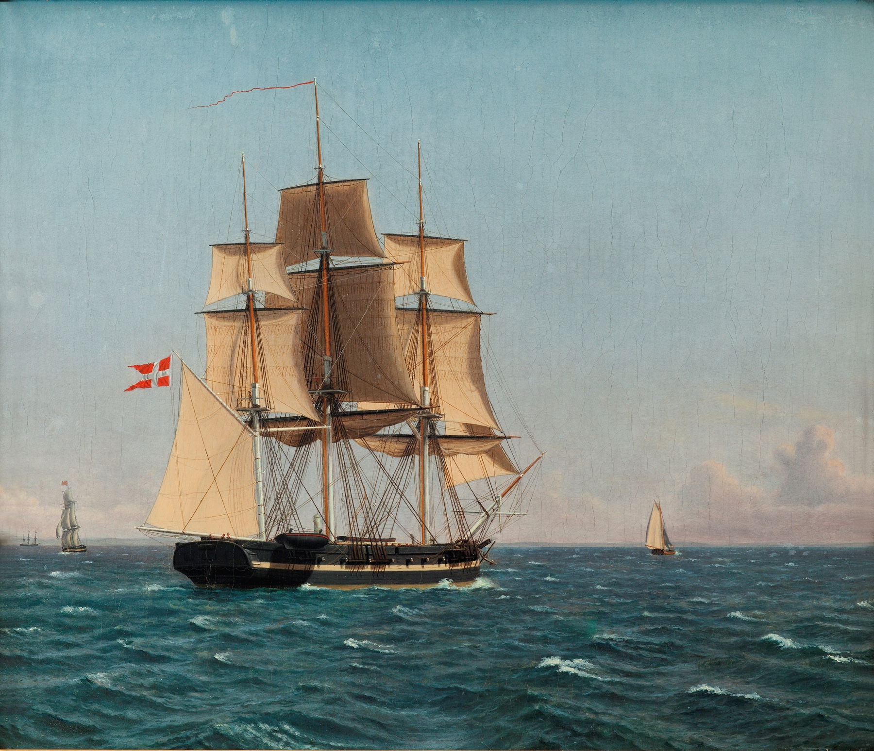The Corvette Najaden under Sail, by Christoffer Wilhelm Eckersberg, public domain