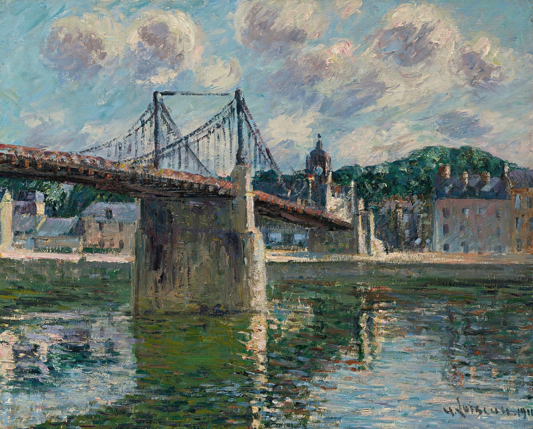 Le Pont Suspendu D’elbeuf, by Gustave Loiseau, public domain